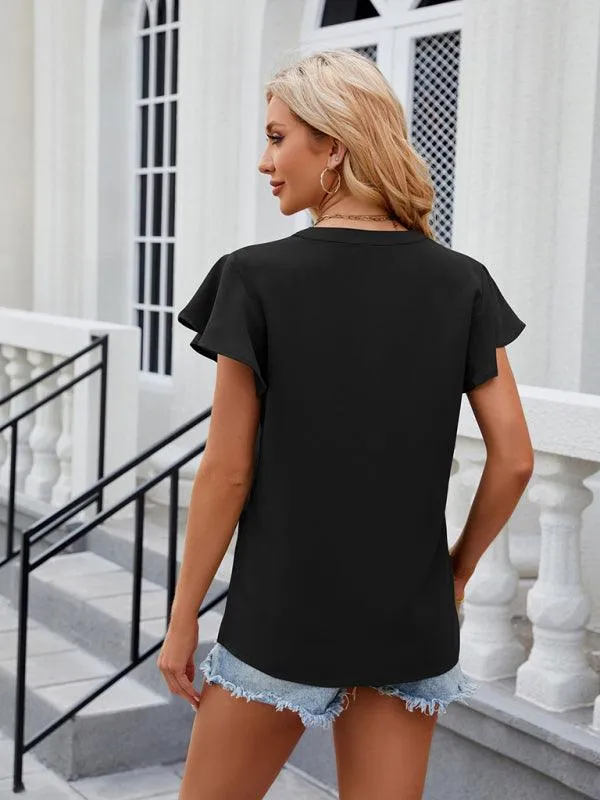 Chic Relaxed Sleeve Chiffon Blouse for Effortless Elegance